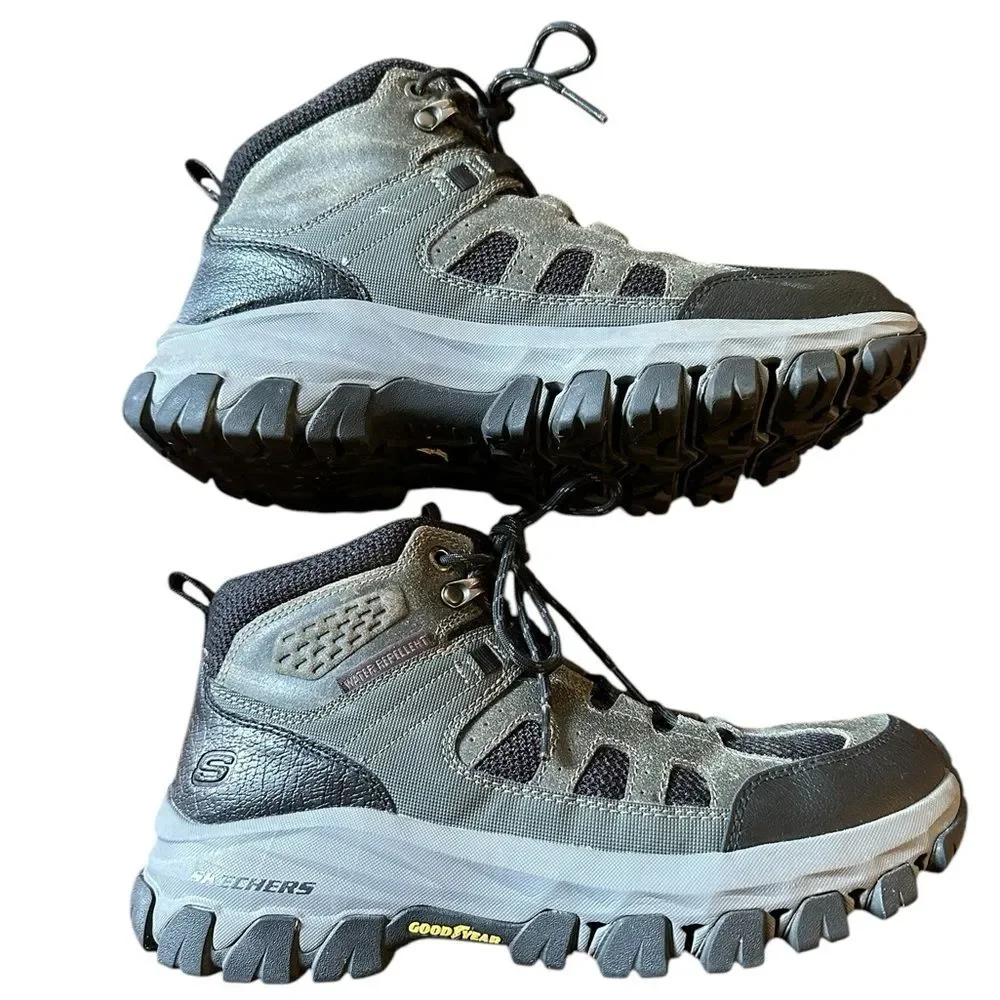 Men’s Skechers Edgemont Voxter Leather Black and Gray Hiking Boots 9